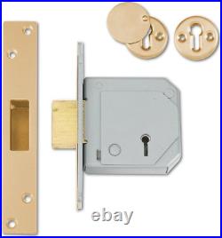 Union Locks 3G114E 5-Lever Mortice Deadlock C-Series 67mm Case Brass