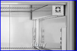 Upright Double Door Chiller Stainless Steel Led Illuminated Door Commercial