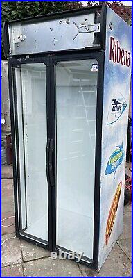 Upright Double Glass Door Display Fridge Commercial Catering Shop Drinks