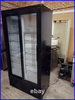 Upright double door glass drink fridge chiller stainless steal commercial Polar