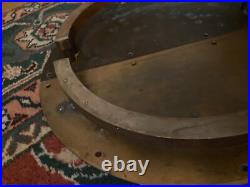 Vintage Copper Door Handles Kick Plate Solid Heavy Half Round Industrial Salvage