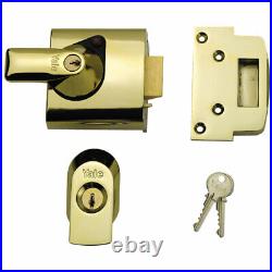 Yale Locks BS1 Nightlatch British Standard Lock 60mm Backset Brasslux FinishVisi